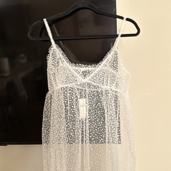 Anthropologie Sheer Dot Tulle Slip Dress - Picture 5 of 13